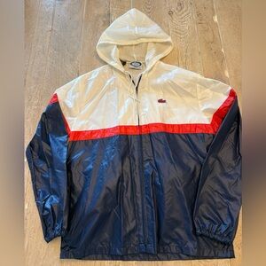 Lacoste Men's Blue, White, and Red Windbreaker S Unisex